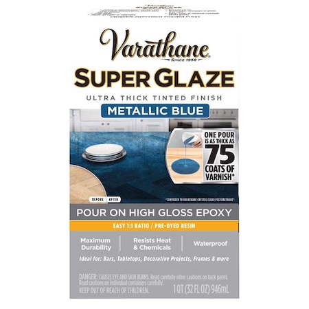 Varathane Varathane Super Glaze High-Gloss Metallic Blue Wood Glaze 1 qt 370905